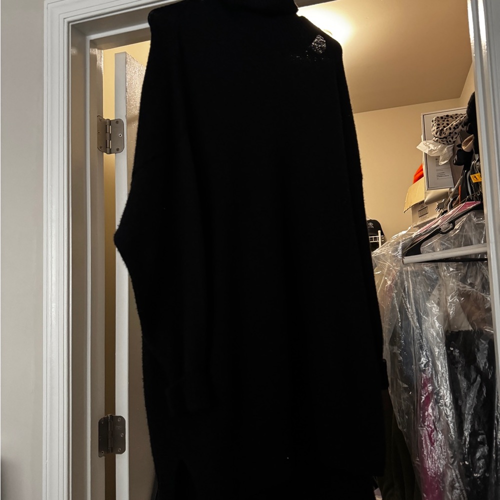 Black Oversized Turtleneck Sweater Dress - worn twice